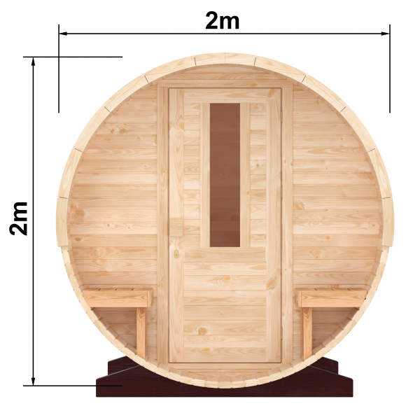 Fasssauna / Gartensauna / Banja / Round 3,0 m mit Balkon